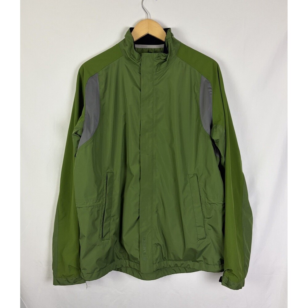 Sunice “Typhoon” Rain Jacket Mens Large Green Lightweight Water Resistant EUC